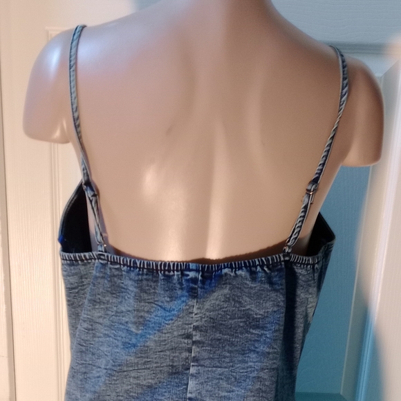 TRAC Blue Stretch Denim Bodycon Dress | Adjustable Straps | Size 2XL - Picture 5 of 10